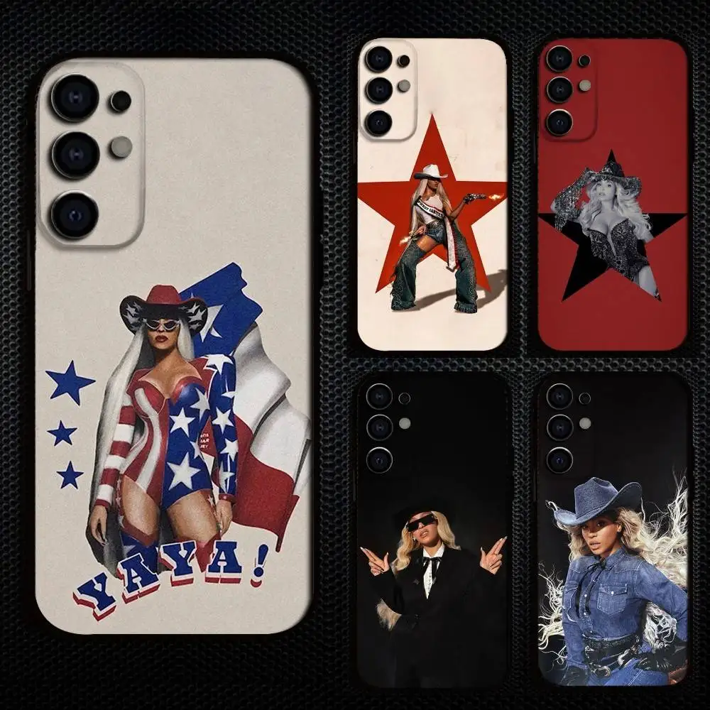 

B-Beyonce Cowboy Phone Case For Samsung S25,S24,S21,S22,S23,S30,Ultra,S20,Plus,Fe,Lite,Note,10,9,5G Black Cover