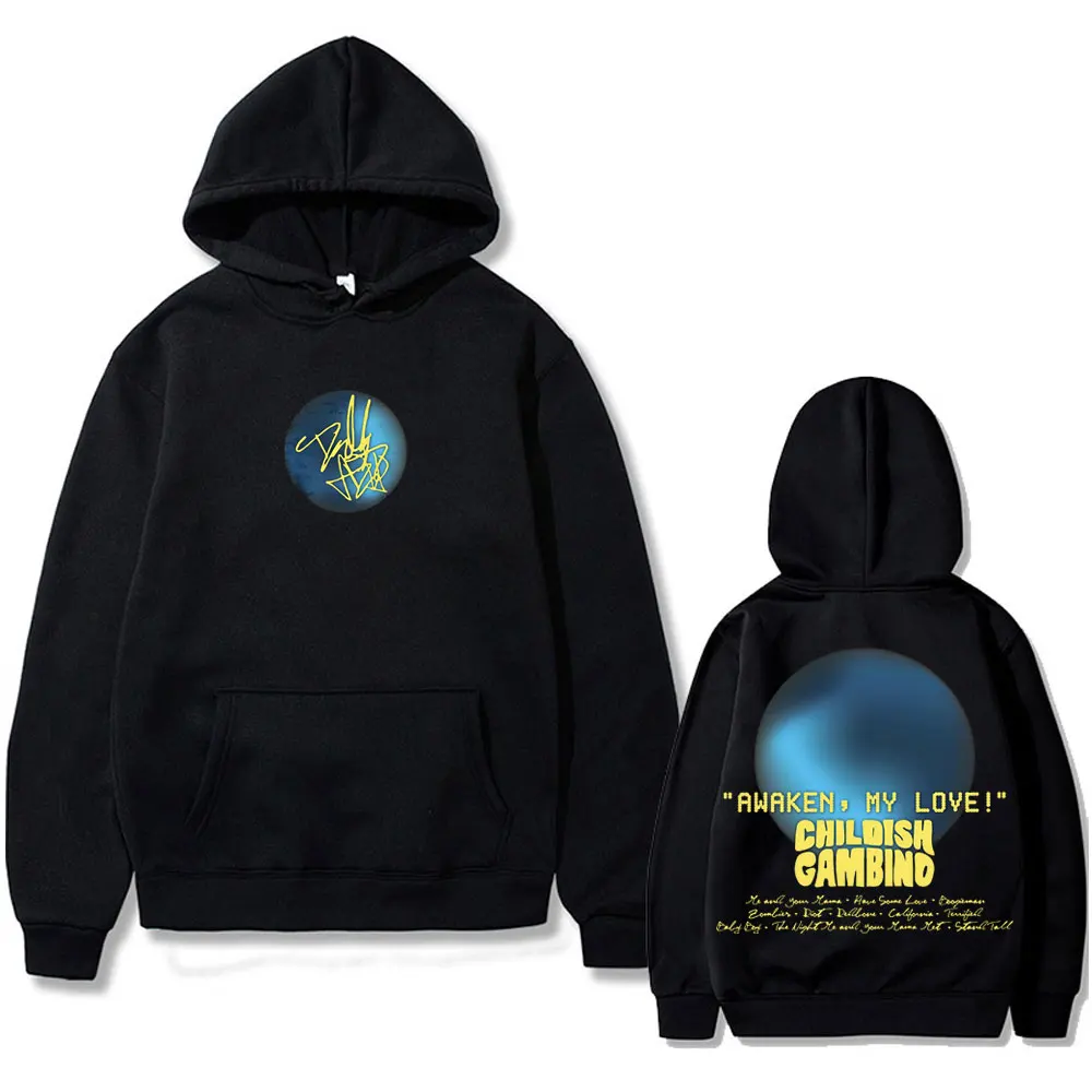 Awaken My Love Childish Gambino Graphic Hoodie Men Women Hip Hop Vintage Sweatshirt Men's Casual Streetwear Oversized Hoodies