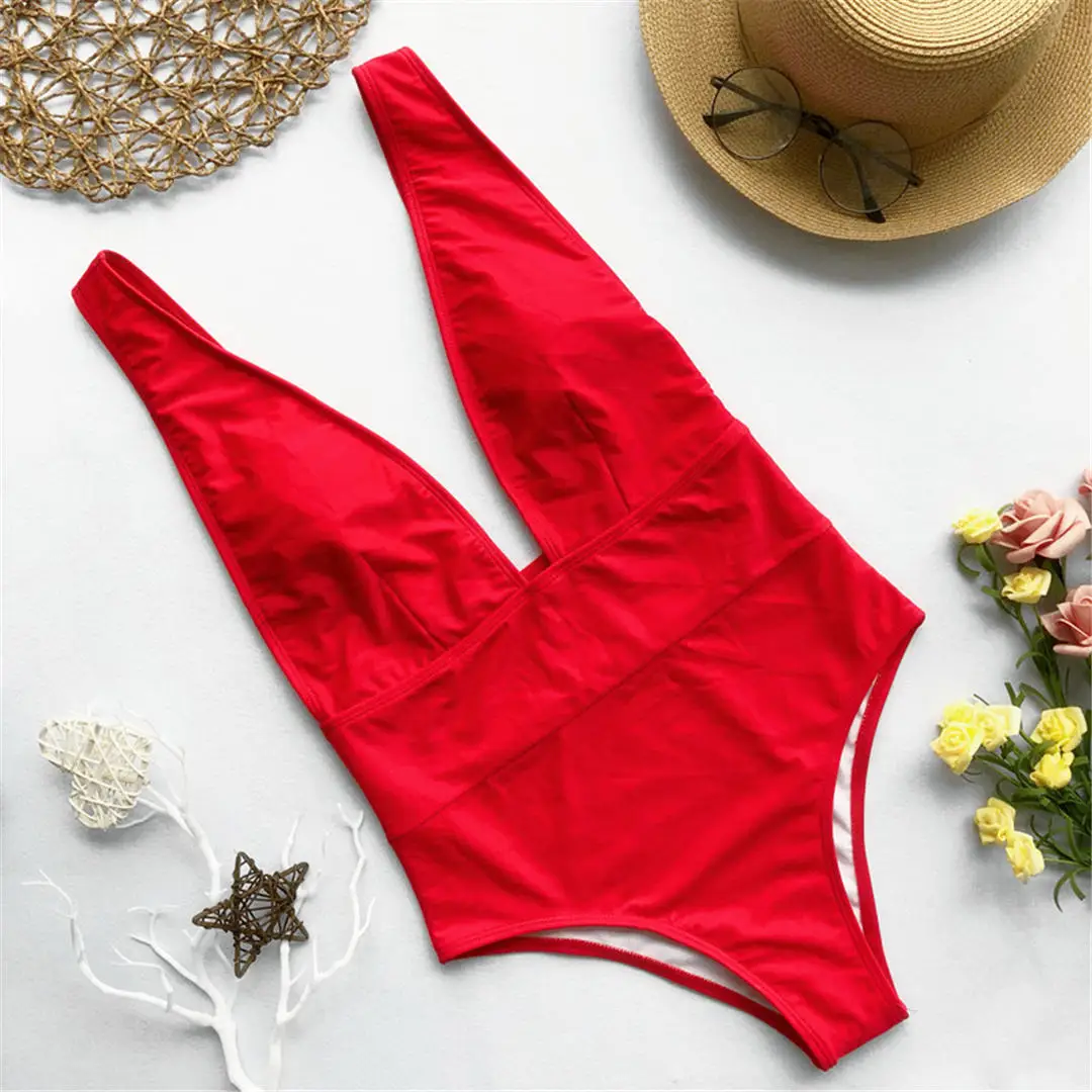 Neuer, verführerischer, tief ausgeschnittener Monokini-Badeanzug mit offenem Rücken, hohem Beinausschnitt, für Damen, einteiliger Badeanzug, gepolsterter Badeanzug, Badebekleidung für Damen, Modell V1035. – Detail 23