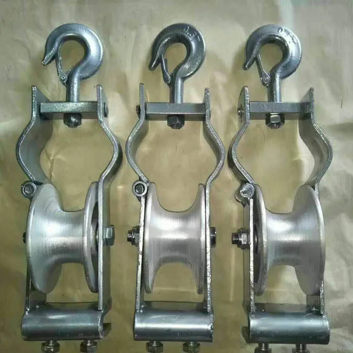 Bloque de polea de nailon con rodillo de cable y gancho giratorio