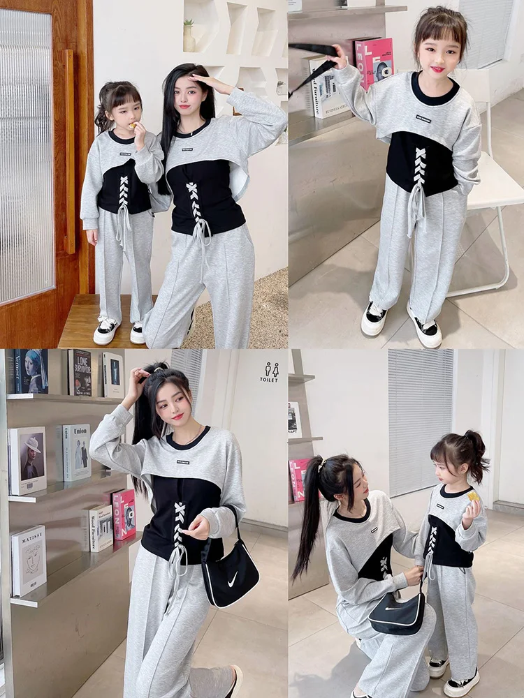 Girls' Autumn Suit Sporty Leisure Children's Autumn and Winter Women's Women's Two Piece Sweater kids clothes girls