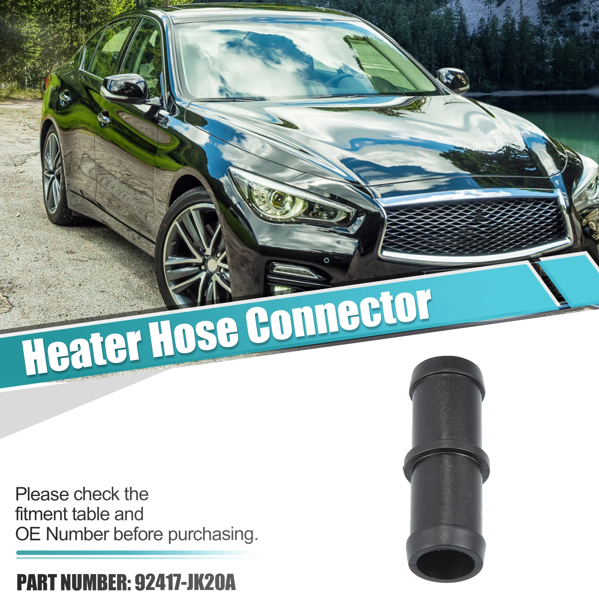 UXCELL 1PC Aluminum Heater Hose Connector Compatible with 370Z Infiniti G35 G37 QX50 Q60 Q70 M35 M37 Replacement 92417-JK20A