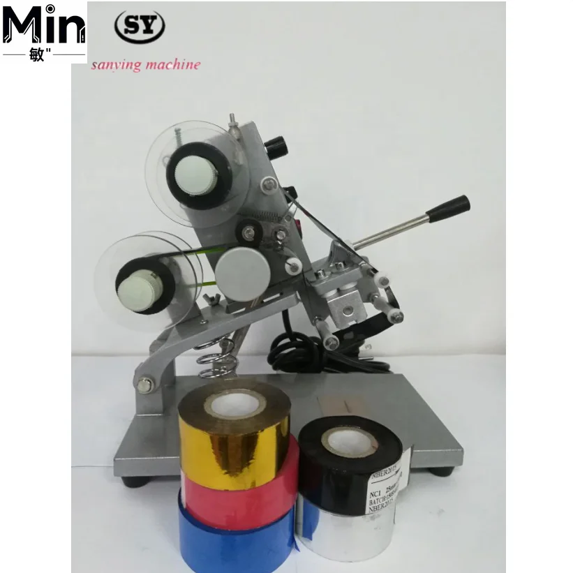 DY-8 Manual Small Color Ribbon Hot Stamping Date Coding Machine Portable Batch Date Printing Machine for Expiry Date Coding