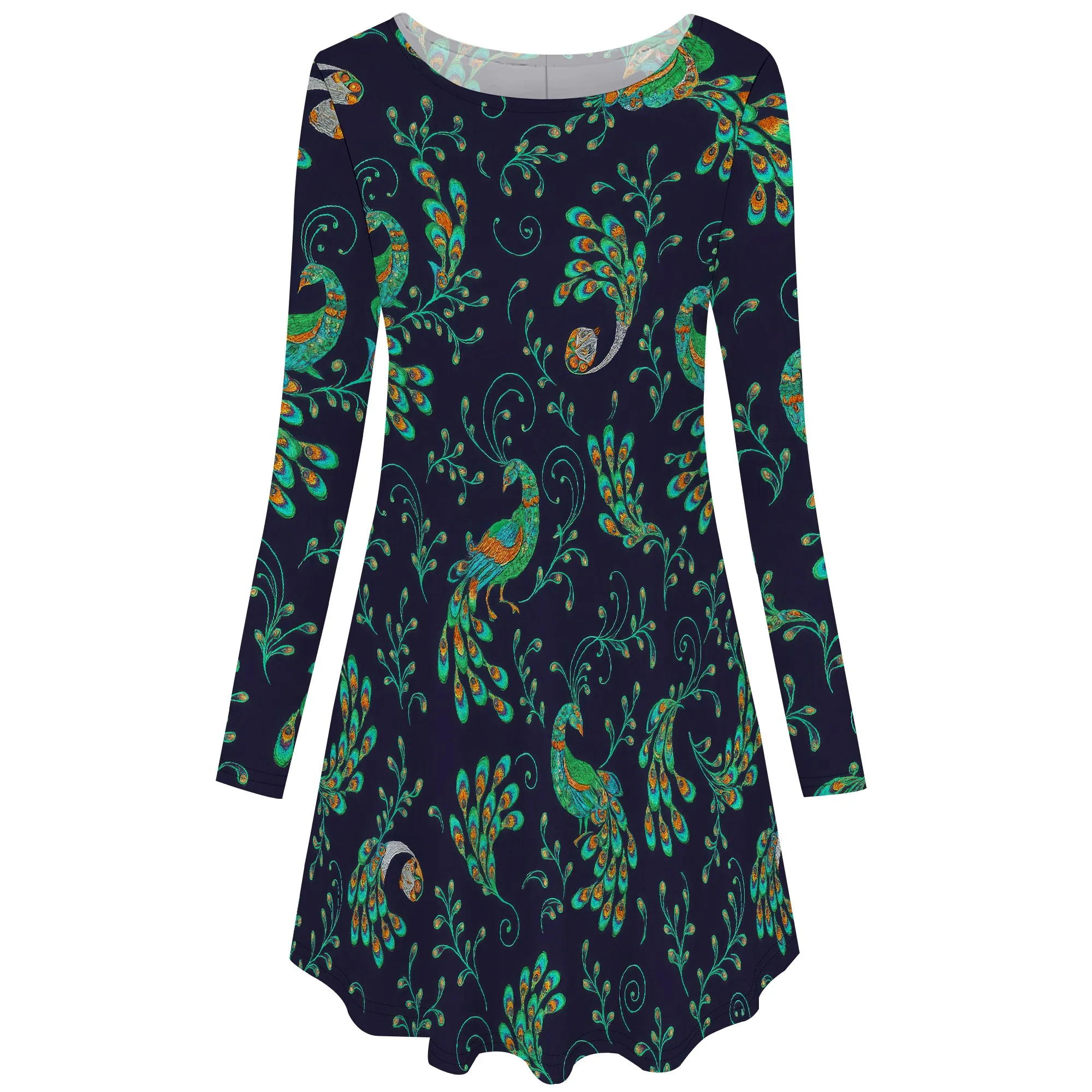 Robe à manches longues pour femmes avec poches, grande taille, t-shirt ample décontracté