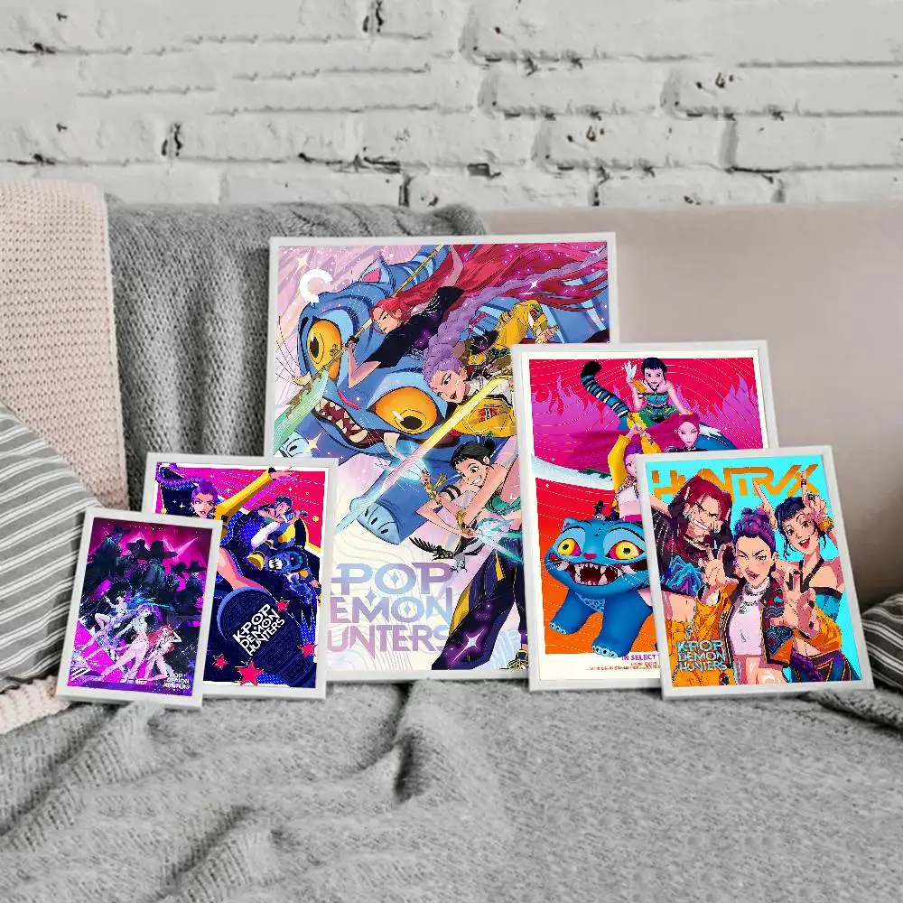 K-pop D-Demon Anime H-Hunterss Self-adhesive Art Poster Whitepaper Prints Posters Artwork Aesthetic Art Wall Painting