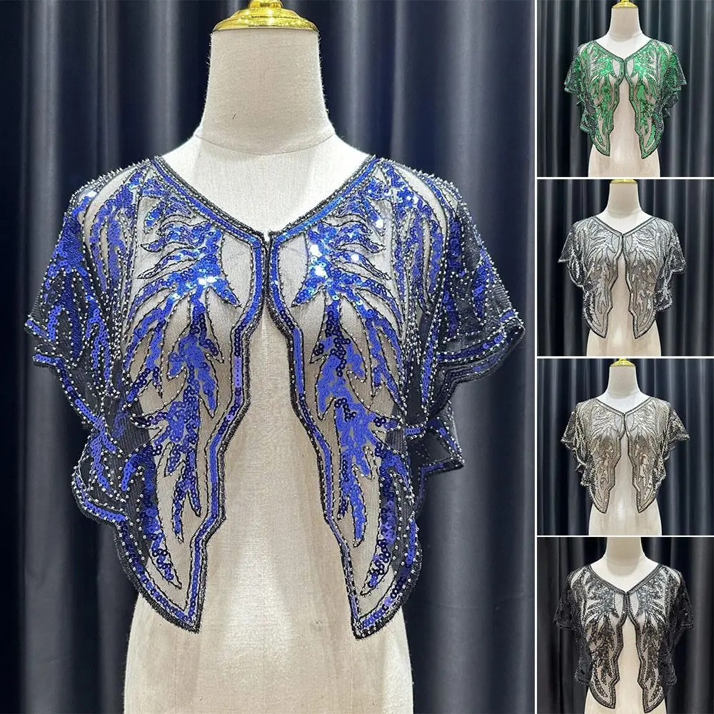 

Элегантная шаль 1920-х годов с блестками, декор с растительным узором, вечерние шаль, женская шаль для свадьбы