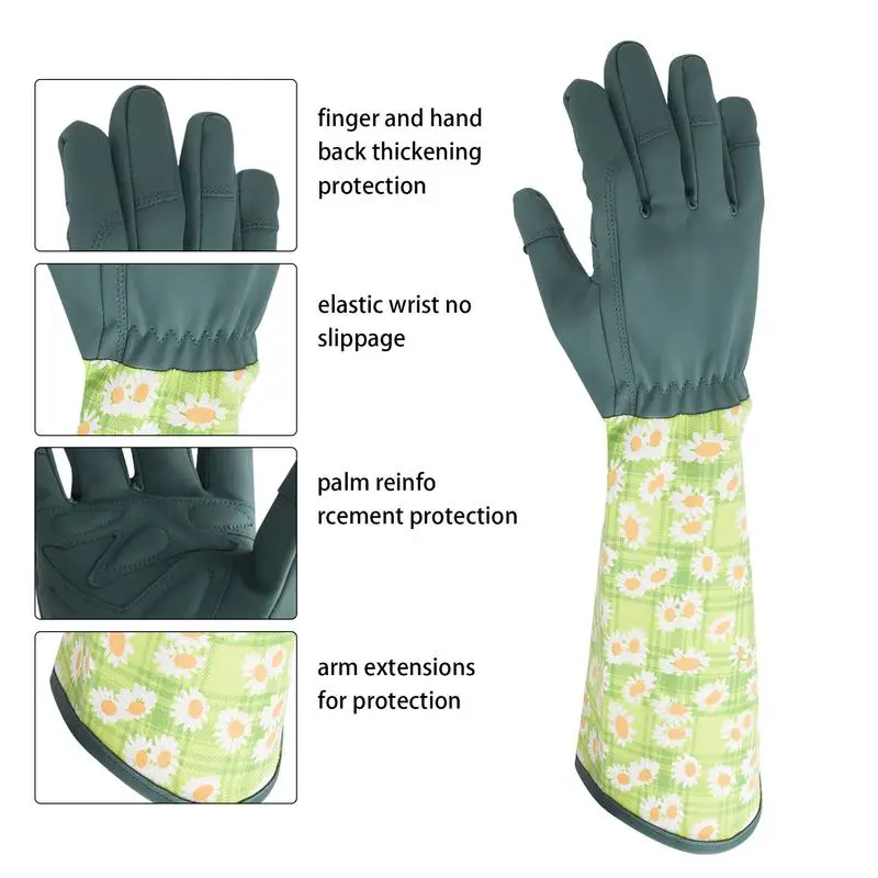 Rose Pruning Gloves Long Sleeve Breathable Thorn Proof Gardening Gloves Forearm Protection Puncture Proof Gloves For Gardener