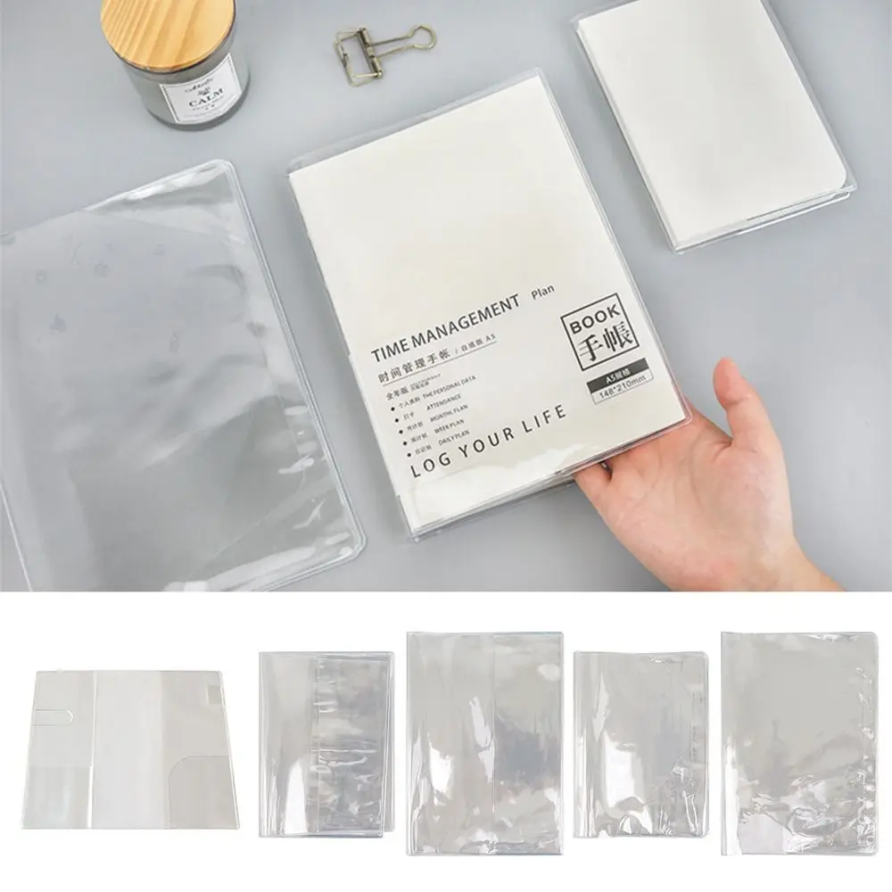 

Durable A5/A6 Notebook Protective Sleeve Transparent Waterproof Scrapbooking Cover PVC Book Cover Diary