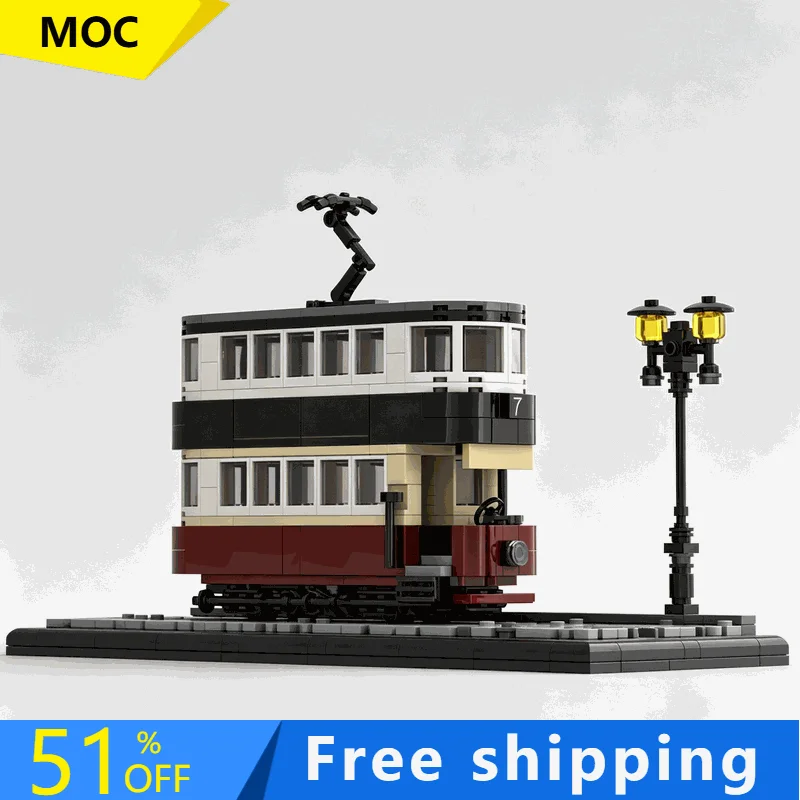 744 PCS Vintage Double‑Decker City Modify Vehicle Building Blocks Model Brick DIY Assembly Display Collectible Toy Creative Gift