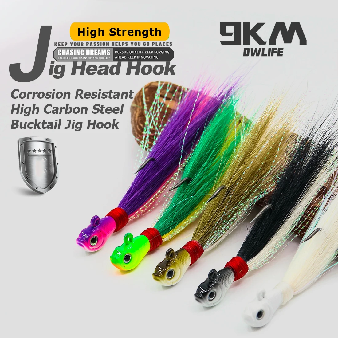 9KM 3Pcs Bucktail J… - image