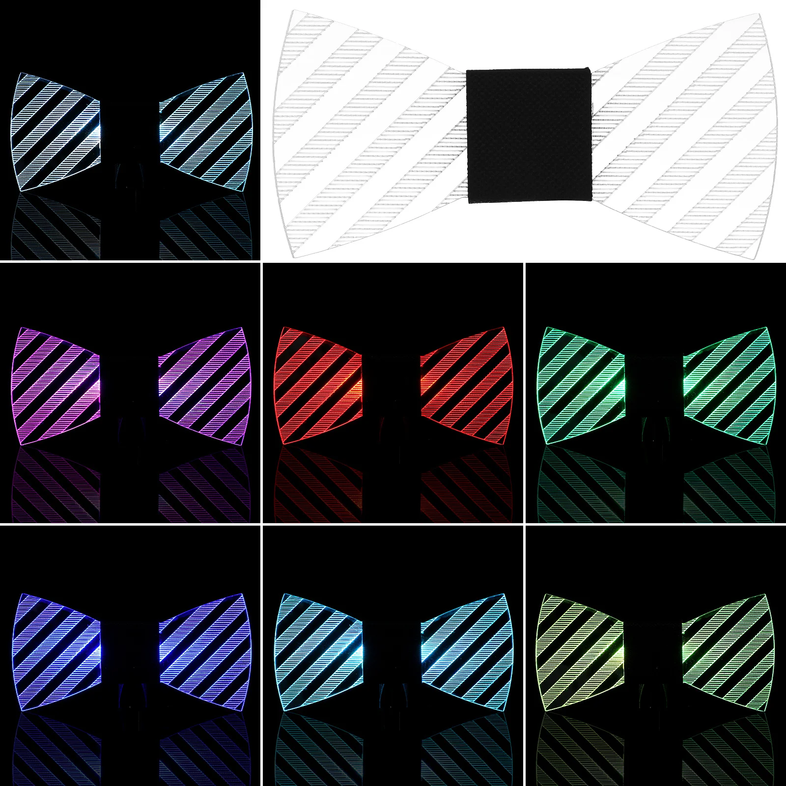 

1pc Luminous Bow Acrylic Party Adjustable Festival Costume Accessory Night Light Decor Glowing Clothes Tie Unique Performance