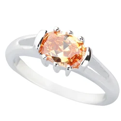 Oval 5*7mm Brown Morganite 925 Sterling Silver Gemstone Ring Size 5.75 7 8 9 Q0087-C