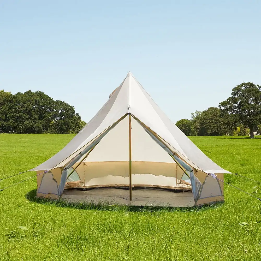 

CUCKOO Cheap 4 Season Fabric Tipi Tent Outdoor Camping Waterproof Yurt Large Luxury 3m 4m 5m 6m Bell Tent White Breathe Soulpad