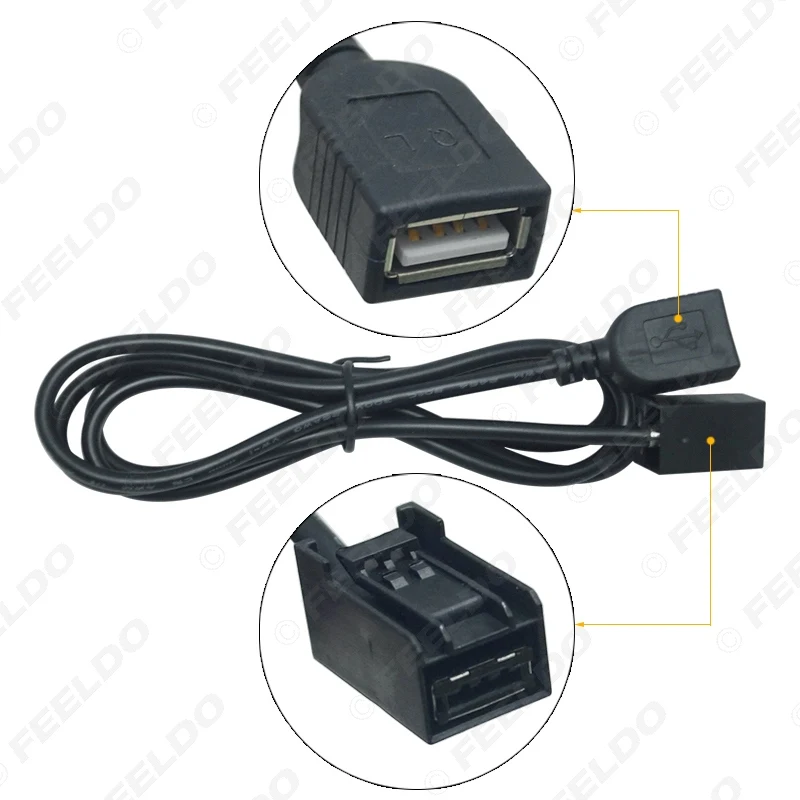 Car AUX USB Cable Adapter Plug Female Port Extension Wire For Mitsubishi Lancer Honda Civic/Accord/Odyssey