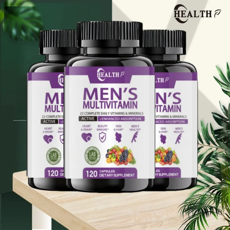 Men\'s Daily Multivitamin Capsules Support Healthy Muscle Function, Body Energy, And Immune Health