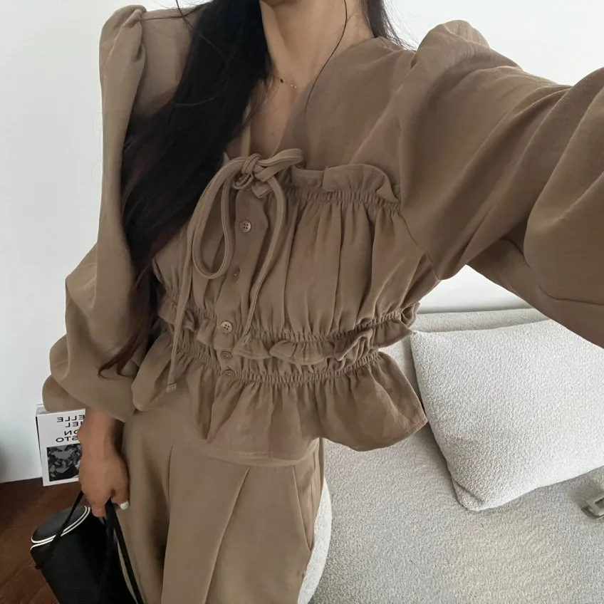 2026 New Fashion Korean Style Waist-Cinching Casual Set Pants Women's Autumn Collection Two-Piece Suit from China