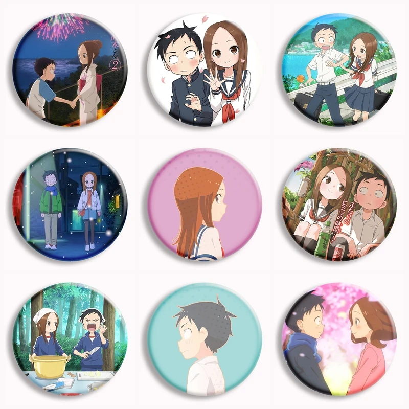 Дразнящий мастер Такаги Сан аниме мягкая кнопка булавка Eiga Karakai Jouzu No Takagi-San броши значок сумка Декор ювелирные изделия подарок для пары