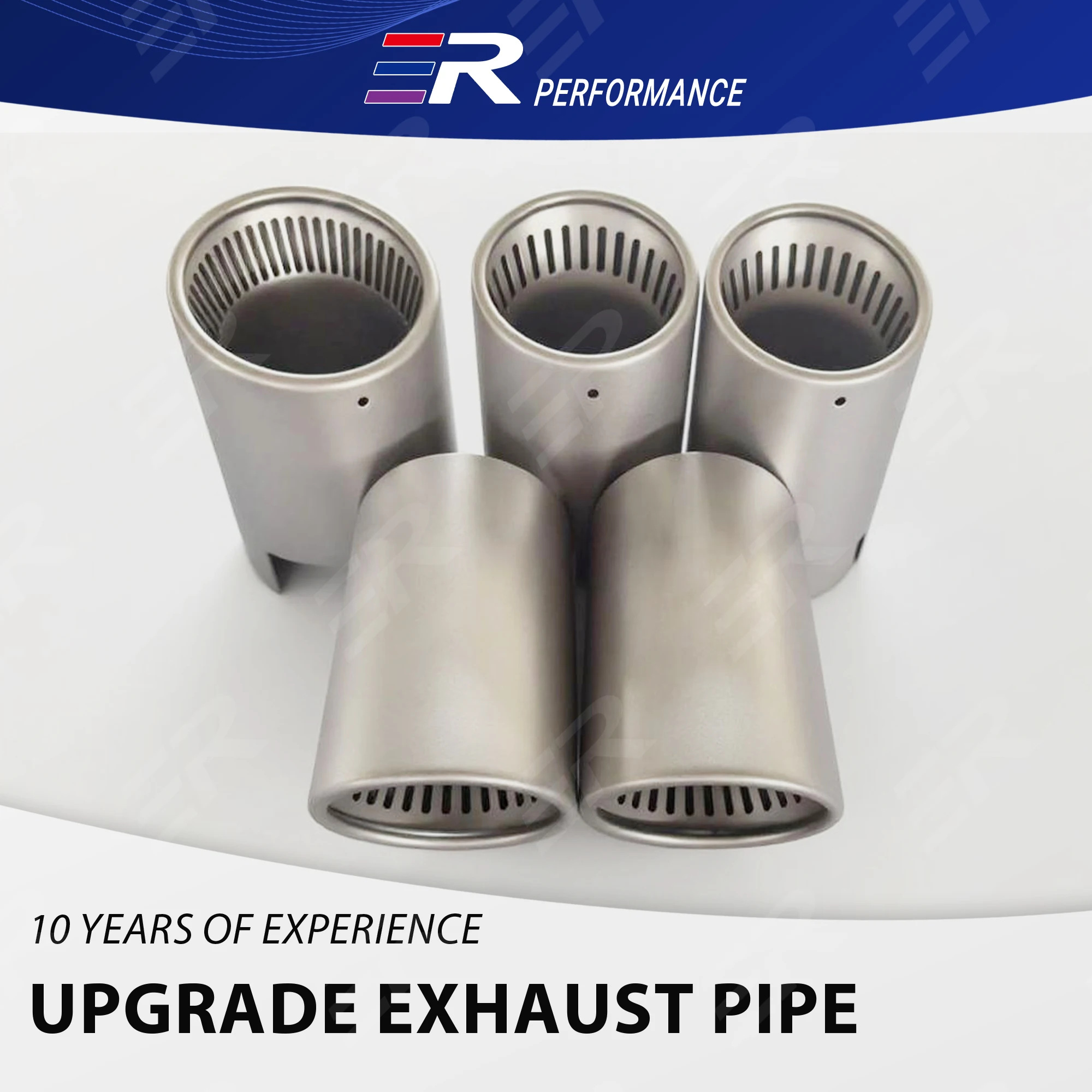 ER Matte Stainless Steel Exhaust pipe Car accessories Muffler modification Nozzle Decoration Upgrade Support customized logos
