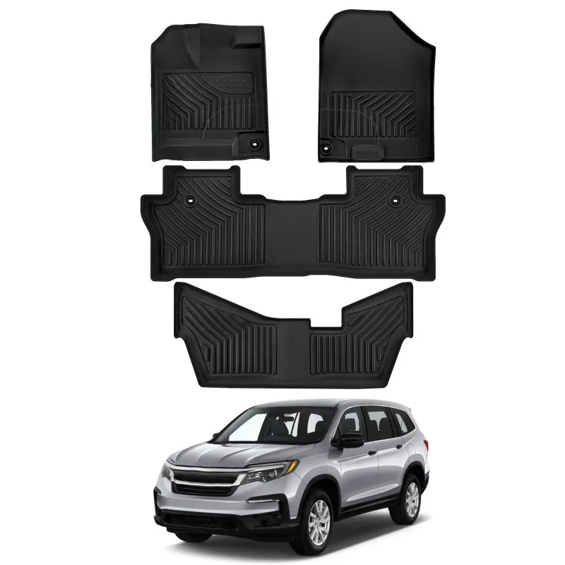 3 Row Floor Mats For 2016 2017 2018 2019 2020 2021 2022 Honda Pilot 8 Passenger TPE Liner Set All Weather United States