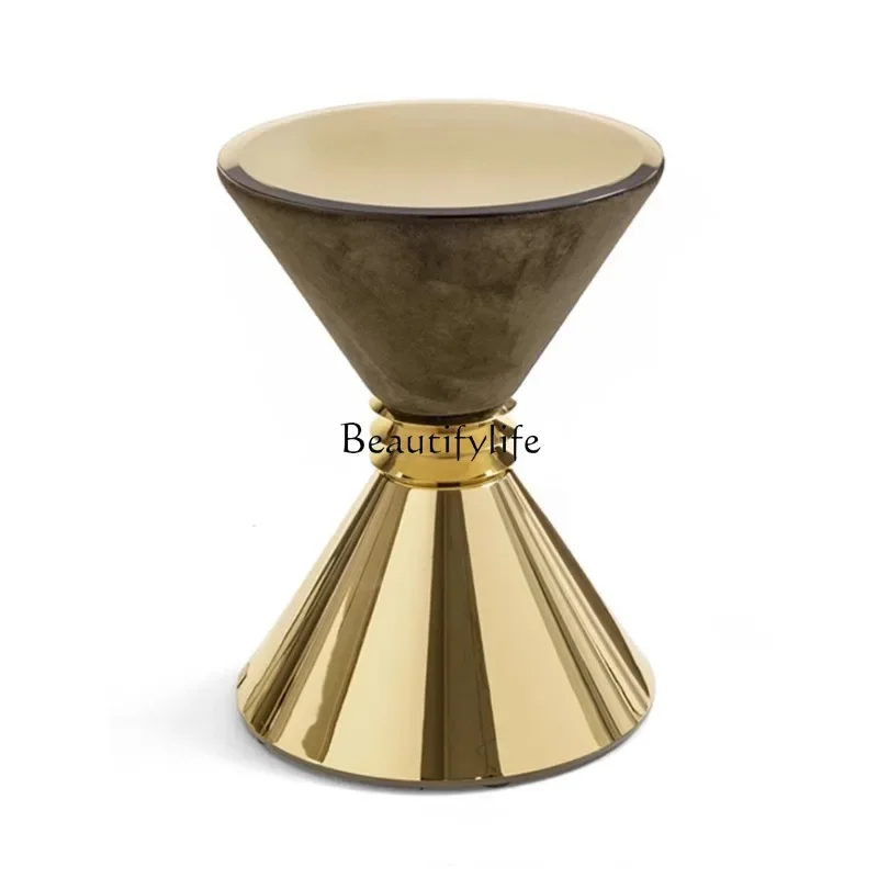 

Personalized Creative Design Waist-Tight Metal Sofa Side Table Mild Luxury Marble Corner Table