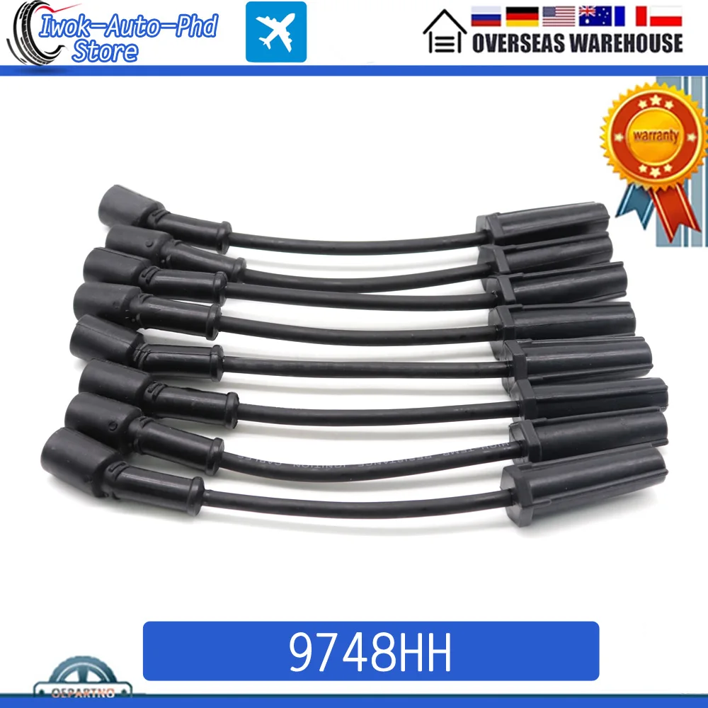 Juego de cables de bujía de encendido 9748HH, Cable para CADILLAC ESCALADE, CHEVROLET AVALANCHE, SILVERADO, SUBURBAN, TAHOE, GMC, HUMMER