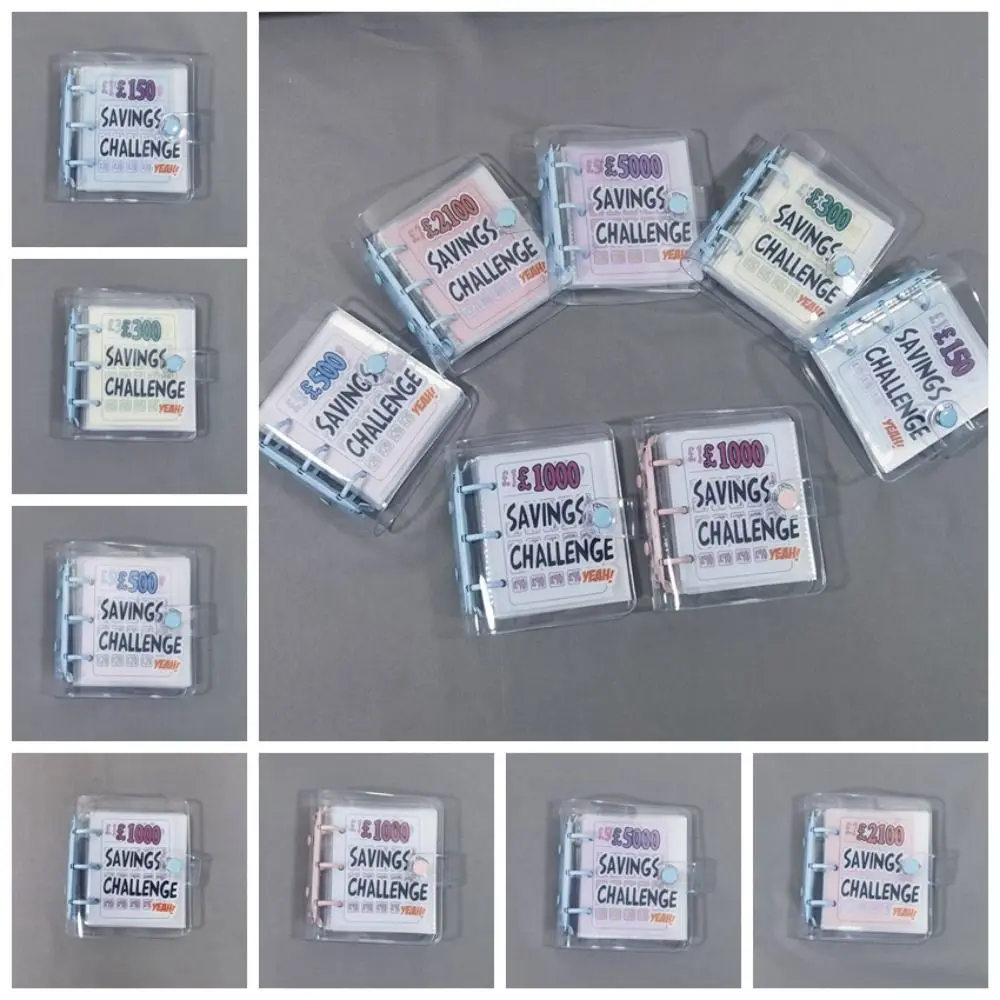 Mini raccoglitore per risparmio di denaro 150/500/1000/2100/5000 libbre Mini raccoglitore economico in PVC Busta portatile resistente allo strappo Sfida di risparmio