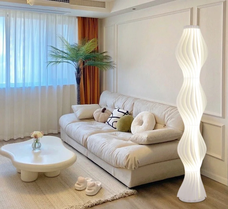 Modern light luxury vertical floor lamp sofa corner art lamp skirt floor lamp