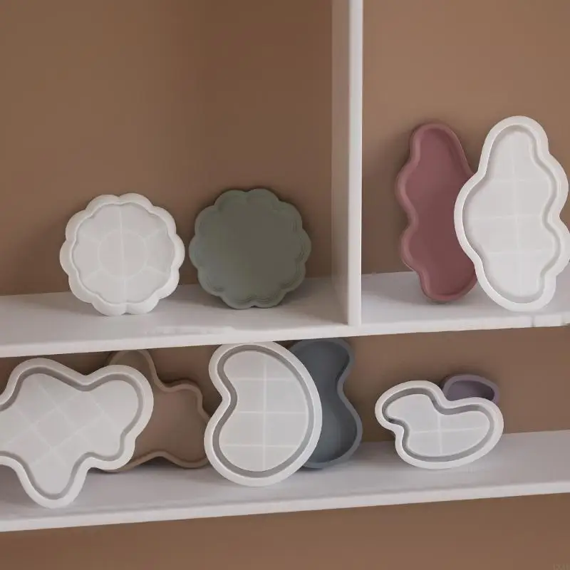 

Elegant Resin Storage Plate Moulds for Coasters and Jewelry Trays Silicone Epoxy Casting Mold for Creative DIY Crafts