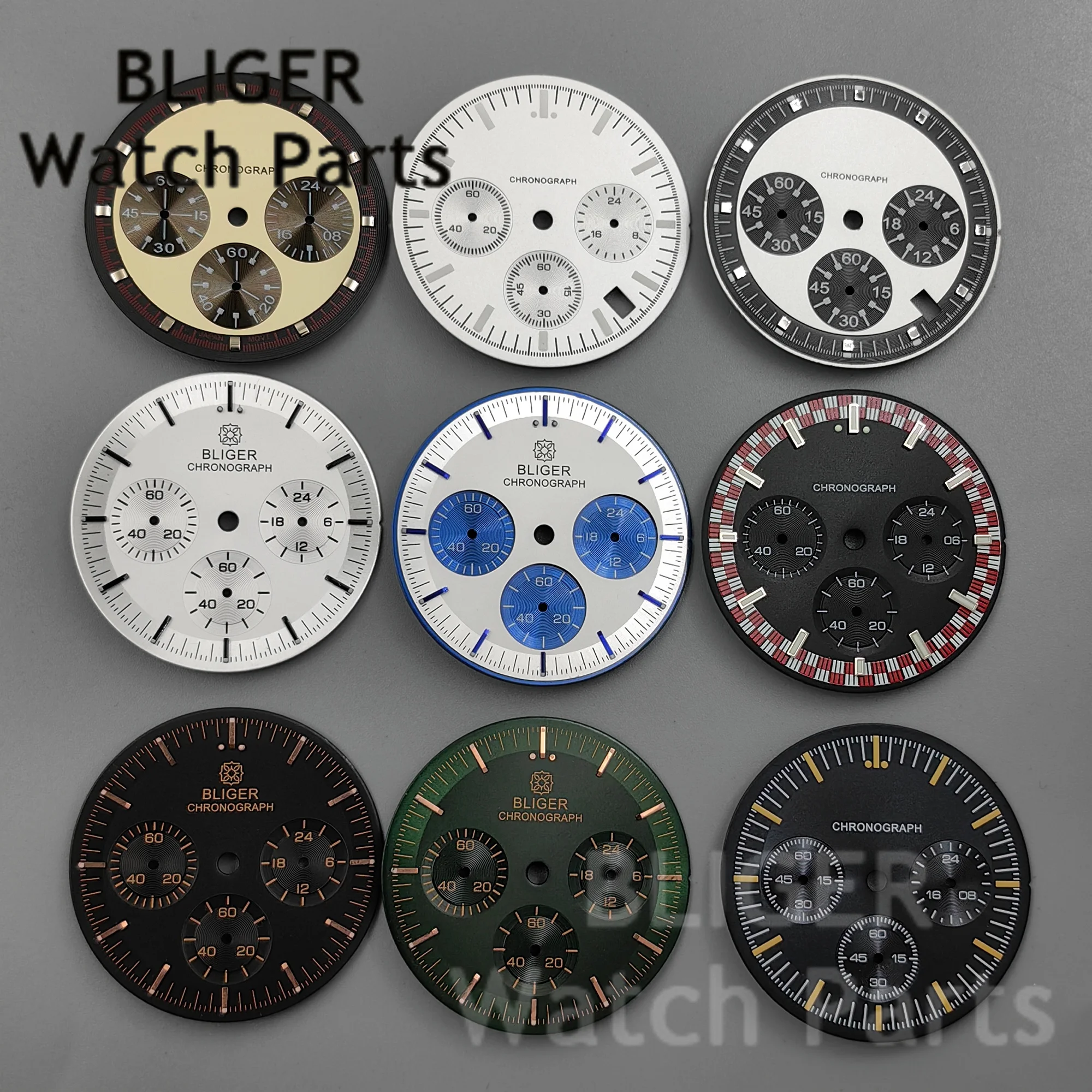 Sterile/Customize VK63 31.5mm Watch Dial Face Luminous For VK63 VK63A Movement Men's Quartz 40mm Watch Accessories Parts For Mod
