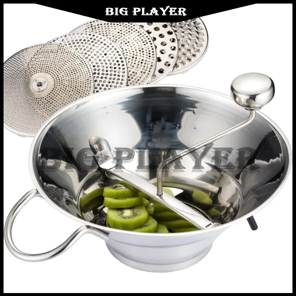 

304 Stainless Steel Potato Masher, Manual Grinder for Western Cuisine Potatoes and Vegetables, Puree Mixer, Sauce Maker