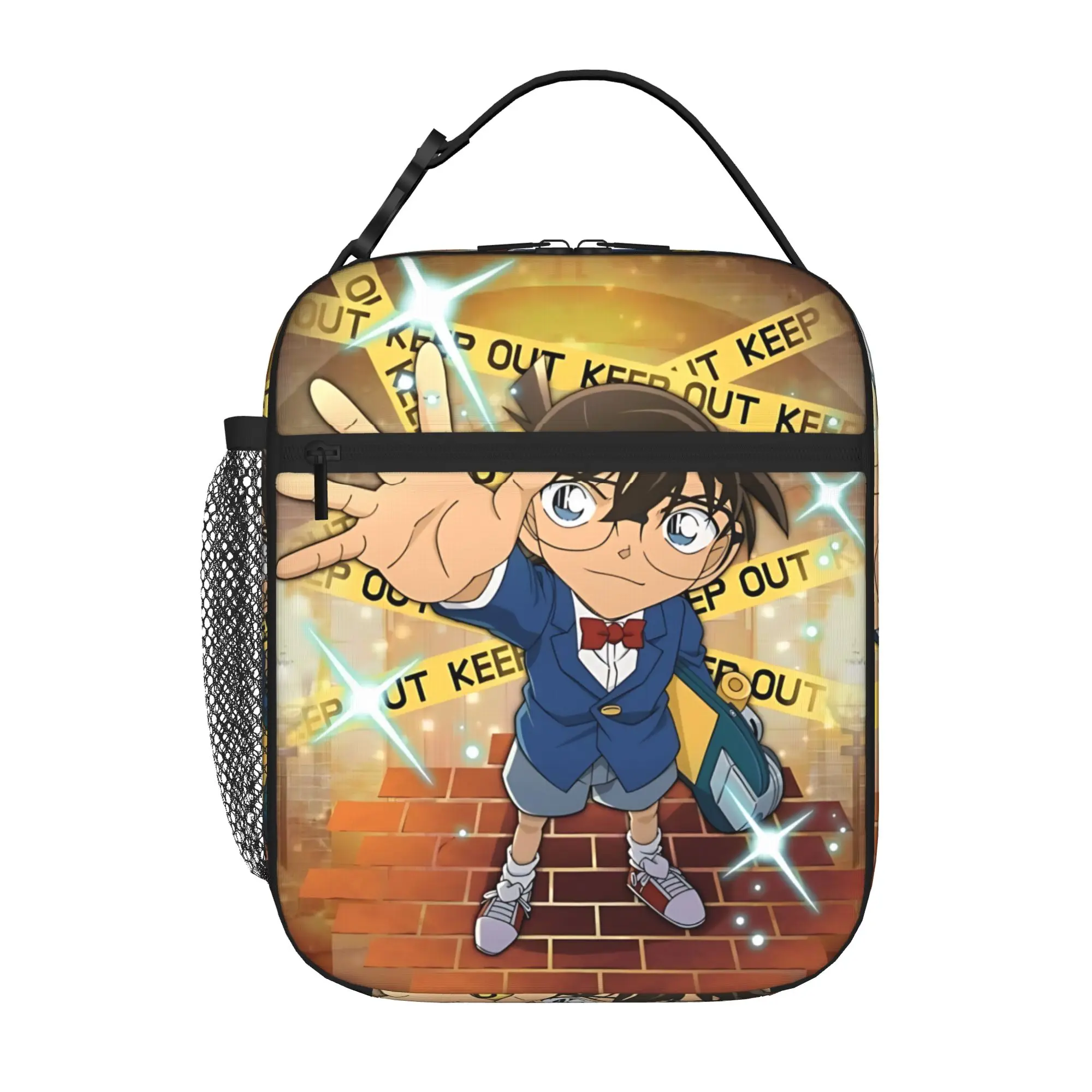 

1 Piece For Students Food Container Stand Portable Pocket Detective Conan Zipper Closure Aluminum Foil Food Pouch For Travel