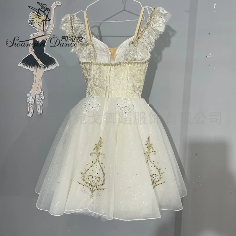 beige  Swan Lake Variations Ballet Dress Professional  Ballet Costume competition performance BT4361