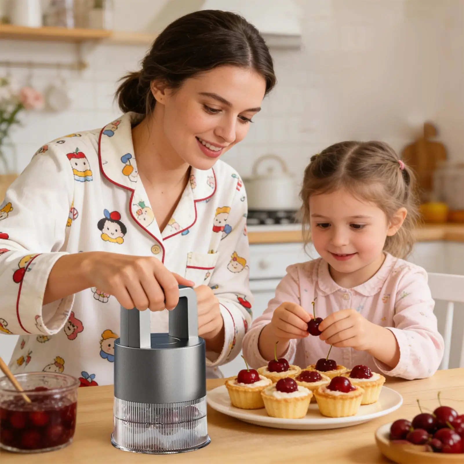 

Портативный инструмент для удаления косточек из вишни, кухонный прибор с защитой от брызг для удаления косточек из оливок, красных фиников, для приготовления джема дома