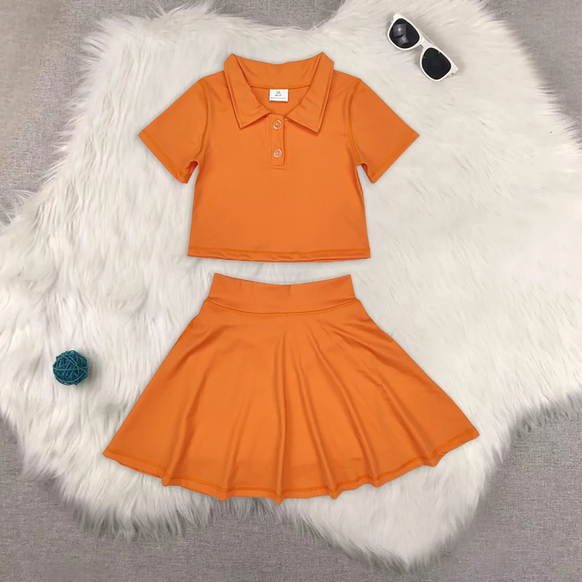 Conjuntos de roupas para bebês e meninas com botões e saia e roupas ativas