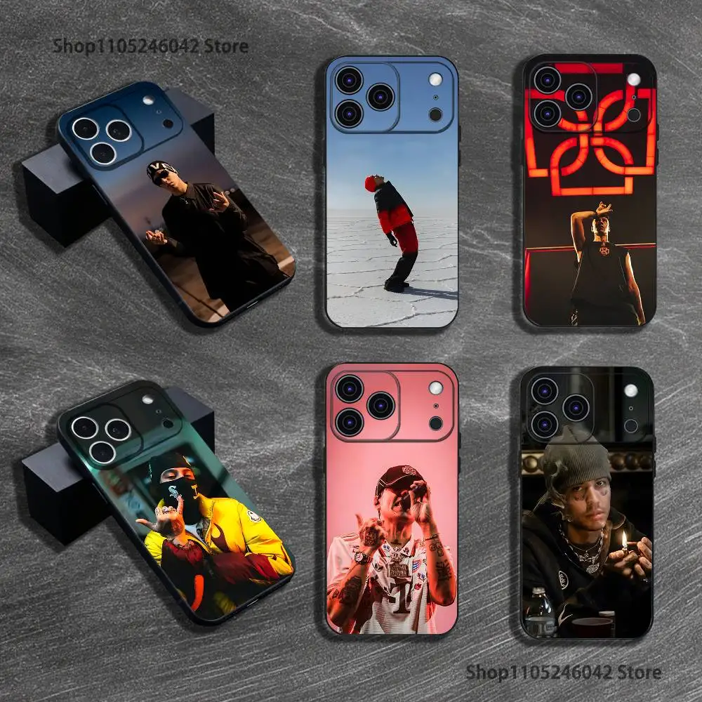 

D-Duki Rapper 5202 Wear-resistant Phone Case For iPhone 17,16,15,14,13,12,11,Pro,Max,Plus Black Soft Cover