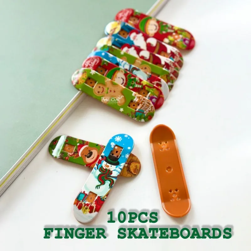 10 pçs/lote natal auto instalado dedo skate plástico profissional dedo decks ponte de metal dedo skate crianças presente