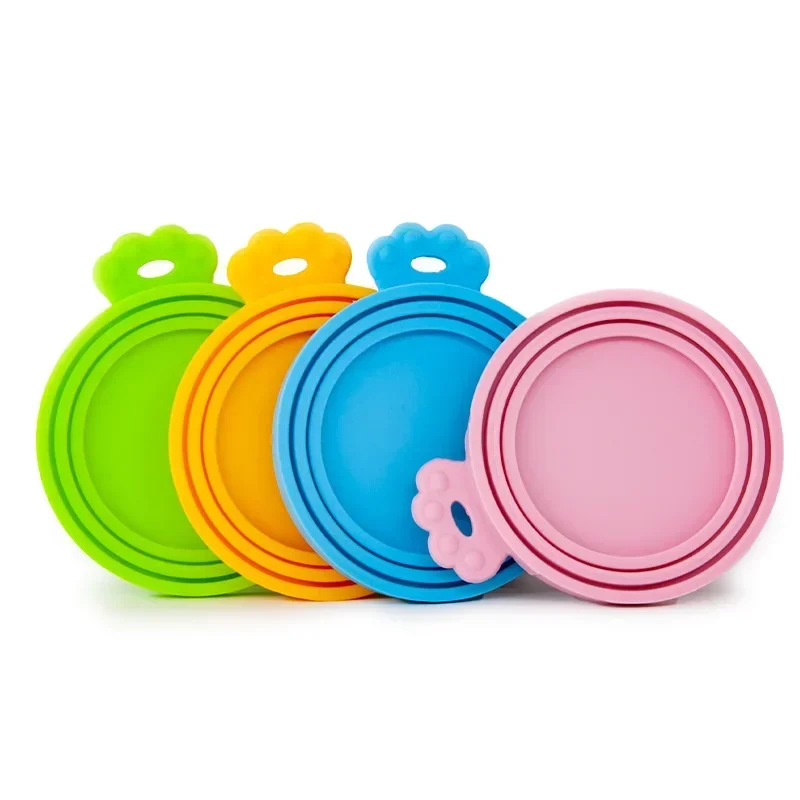 Reusable Pet Food Can Silicone Cover 3 in 1 Food Storage Keep Fresh Tin Cap Lid Seal Cover Pet Supplies