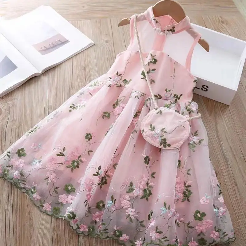 Teenage Girls Dress Spring Summer Clothes New Fashion Children\'s Vintage Dress Kids Girls Dresses For School Wedding Of 12 Years