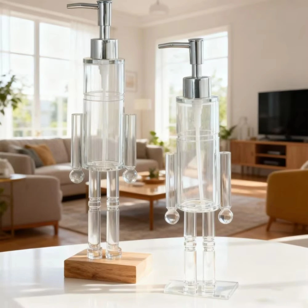 

Transparent Nutcracker Soap Dispenser Refillable Acrylic Festive Wash Liquid Lotion Pump Home Kitchen Accessories Decor