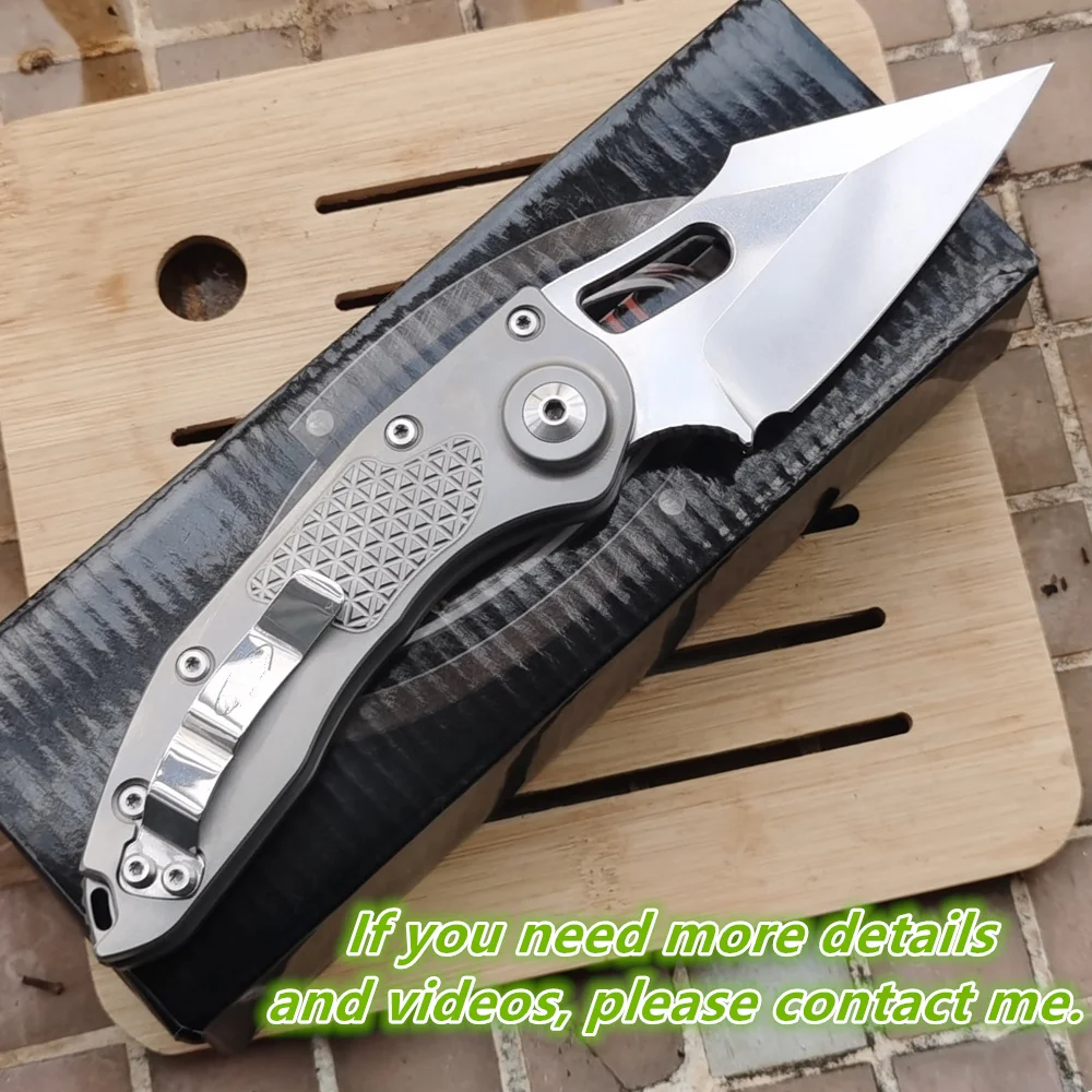 JUFULE Stitch-A 2024 Titanium Handle Mark M390 Logo Blade Tactical Pocket Camping Hunting Fishing Outdoor EDC Tool Folding Knife