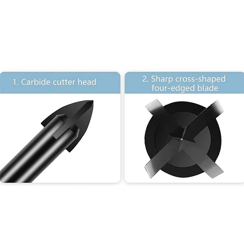 

AS63 Керамическое сверло Шестигранное сверло для плитки Стекло Мрамор Бетон Цемент Сверло для сверления стен 8 мм