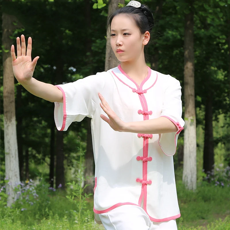 New Unisex Summer Breathable High Elastic Short and 3/4 Sleeve Tai Chi Martial Arts Uniform Set for Practice and Daily Wear