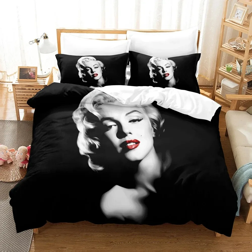 

3D Print Marilyn Monroe Bedding Set,Duvet Cover Comforter Bed Set Quilt Cover Pillowcase,King Queen Twin Size Boys Girls Adults