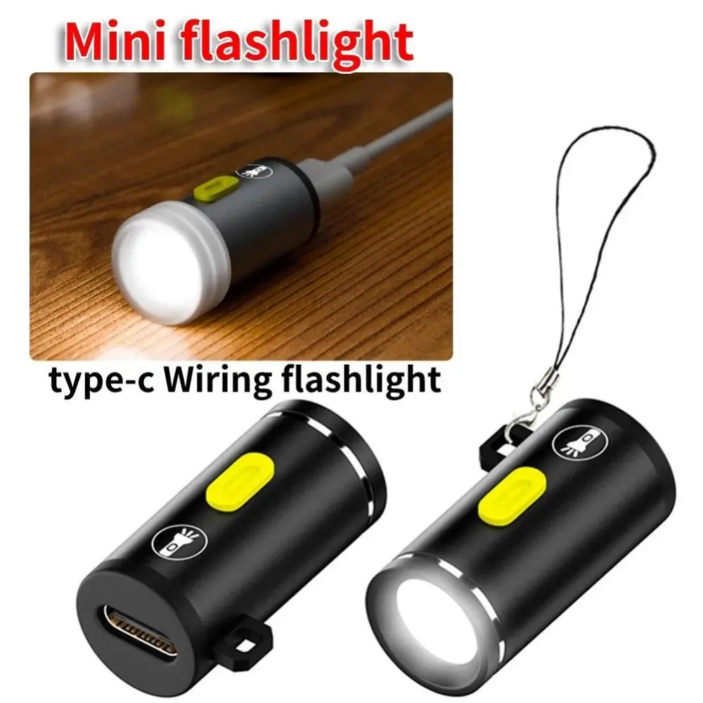 

High Brightness Mini Flashlight Without Battery Plug Play Keychain Flashlight Durable Waterproof Portable Pocket Flashlight