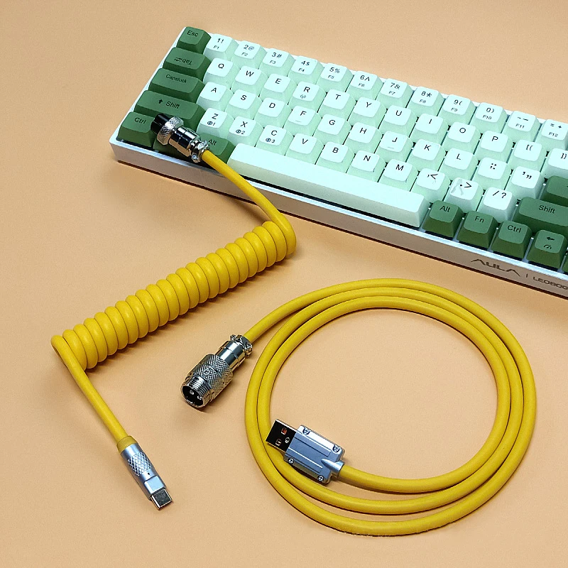 Macaron-Cable de teclado mecánico tipo C A USB A TPU, Conector de Aviador desmontable para teclado de juegos, 1,8 m