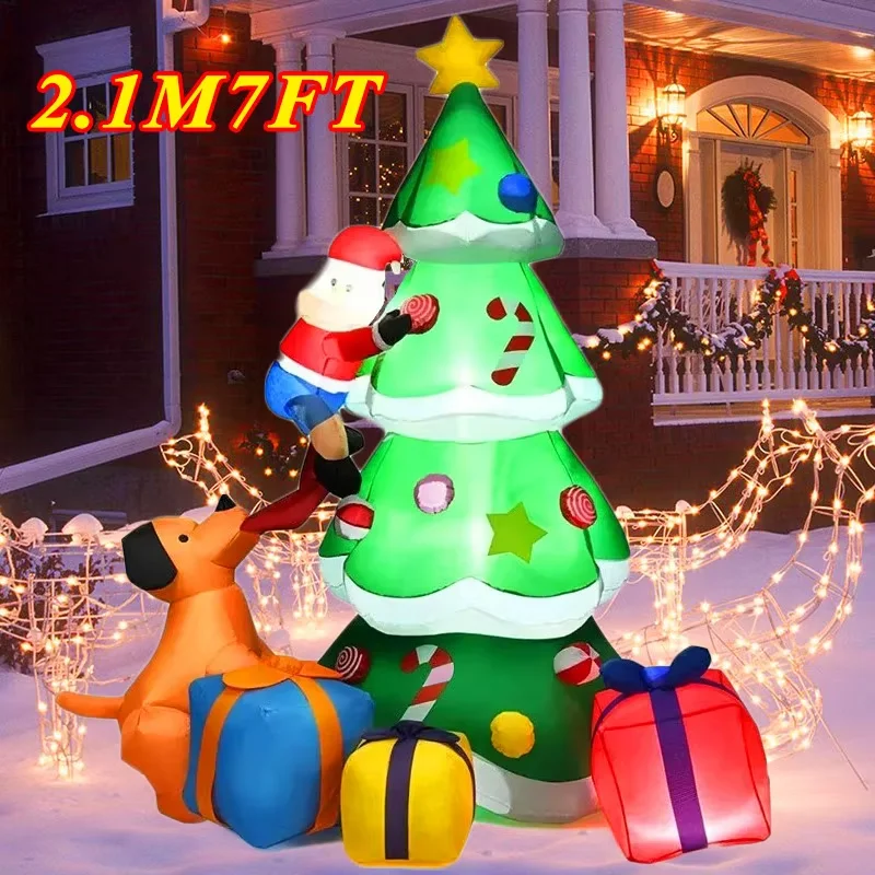 

Christmas Tree Series Inflatable Built-in LED Lights Inflatable Model Ornament Xmas Party New Year Garden Indoor Outdoor Deco