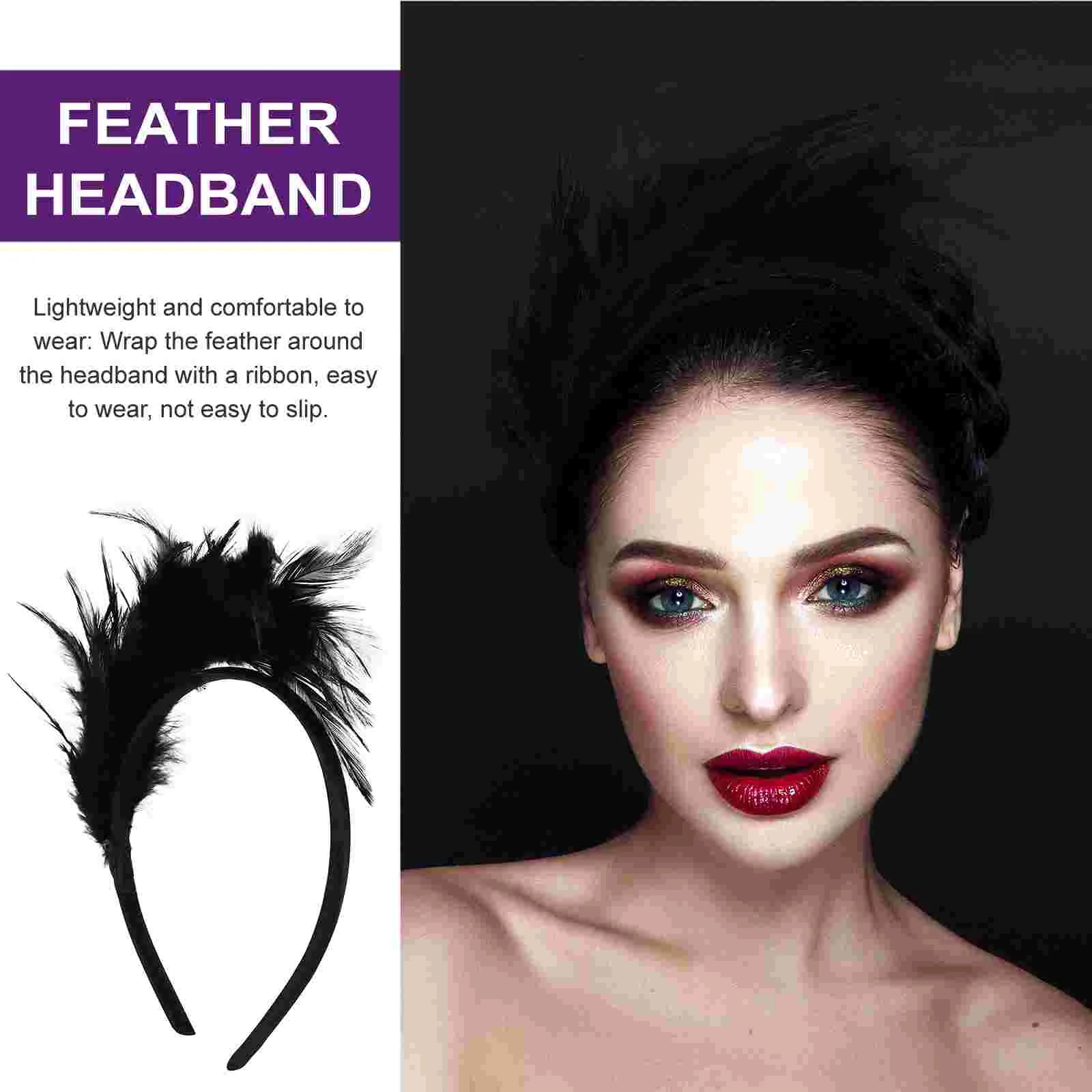 Party Headwear Feather Headband Masquerade Mask Earphone Wedding Headpiece Women Man Bride