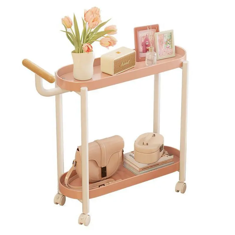 Movable flower stand Thickened square cart with wheels Side few Living room Coffee table Internet celebrity Simple outdoor