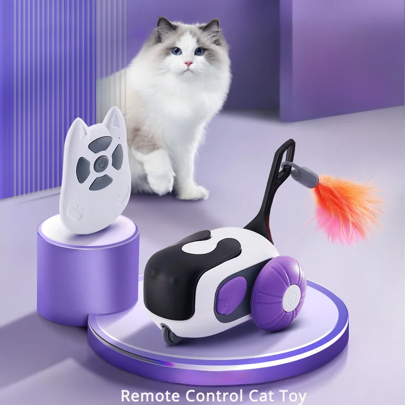 

Automatic Moveing Remote Control Cat Toy For Indoor Rechargeable 2speed Adjustment Smart Obstacle Avoidance Interactive Cat Toys