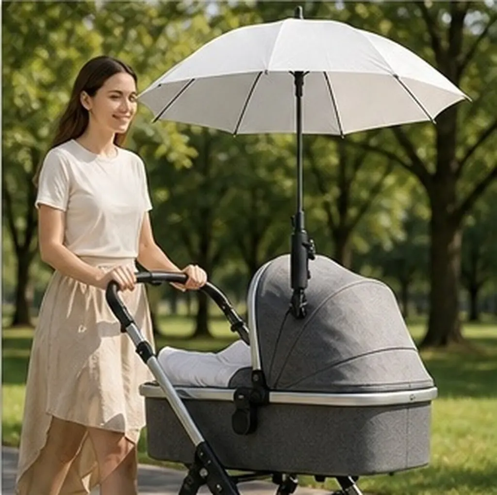 Golf Umbrella Holder Adjustable Clamp for Golf Cart Push Cart Stroller Bike Umbrella Stand Outdoor Rain Protection